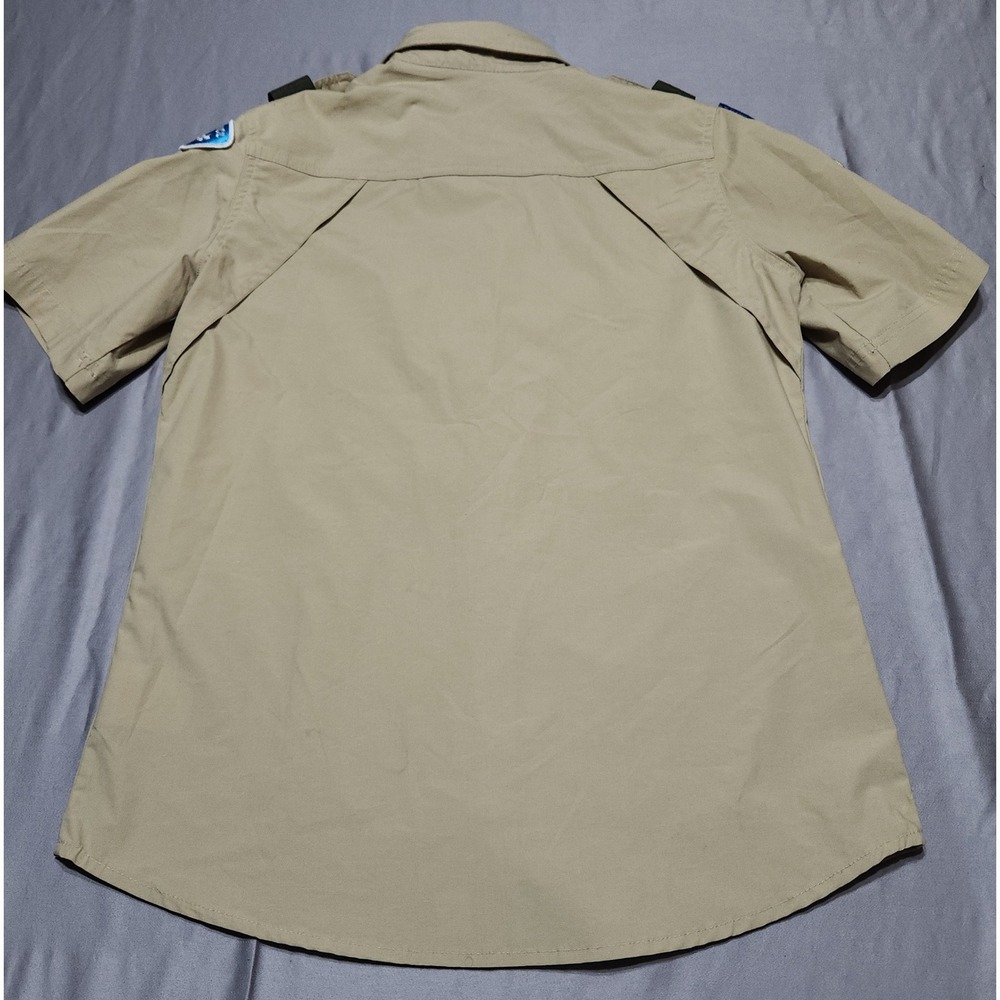 Boy Scouts of America BSA Ladies Small Khaki Short Sleeve Uniform Shirt Patches - Picture 2 of 6